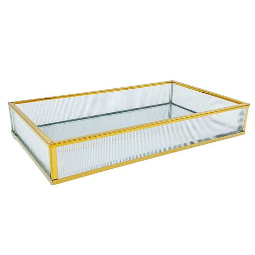 Bandeja Espelhada 21x15cm em Metal Mai Home