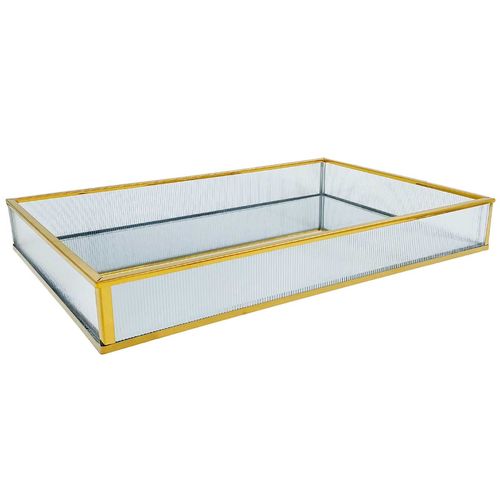 Bandeja Espelhada 30x30cm em Metal Mai Home