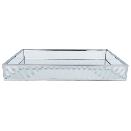 Bandeja Espelhada 30x30cm em Metal Mai Home