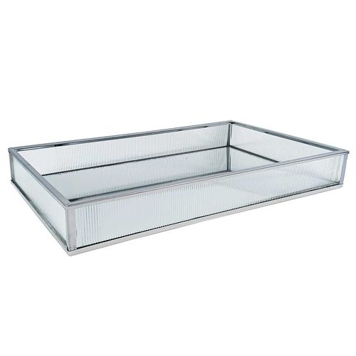 Bandeja Espelhada 30x30cm em Metal Mai Home