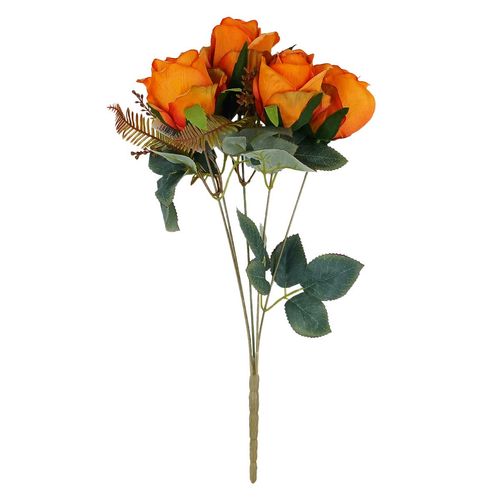 Buquê Rosa Luxo Artificial 40cm em Plástico Bella Garden