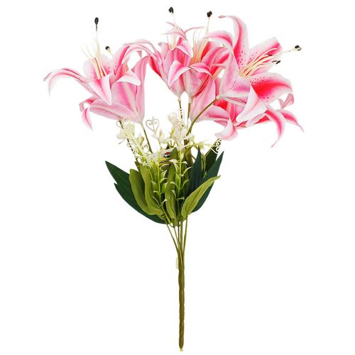 Buquê Lírio Artificial 48cm em Plástico Bella Garden