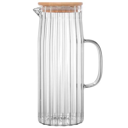 Jarra C/ Tampa Bambu 1,2L em Vidro Fu Xing
