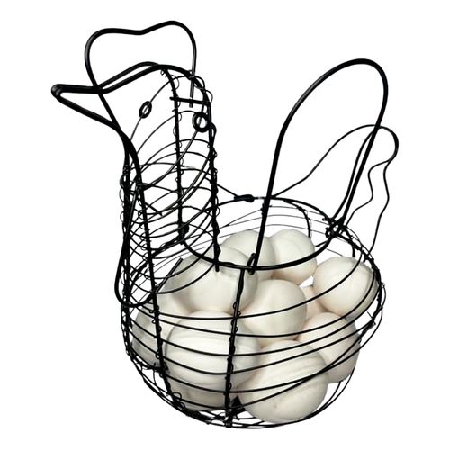 Porta Ovos Galinha 28x26cm em Metal Fratelli