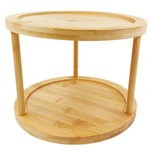 Organizador Giratório 2 Andares 25x18,5cm em Bambu Fu Xing
