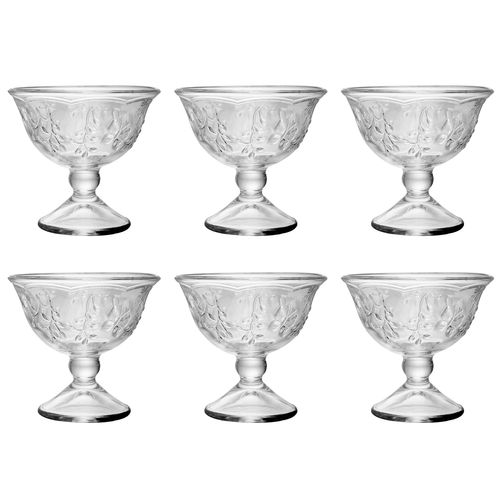Jogo de Taças P/ Sobremesa Butterfly 6 Peças 225ml em Vidro Lyor