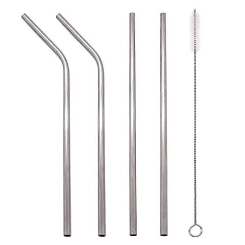 Kit Canudo 5 Peças em Aço Inox Megagift