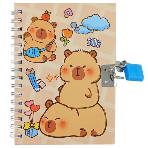 Diário Capivara C/ Cadeado 14x10cm em Papel Interponte