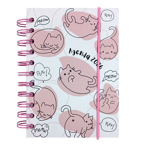 Agenda Gatos 2026 14,8x10,5cm em Papel Livon