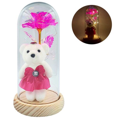 Luminária Cúpula Urso C/ LED 21cm em Plástico FWB