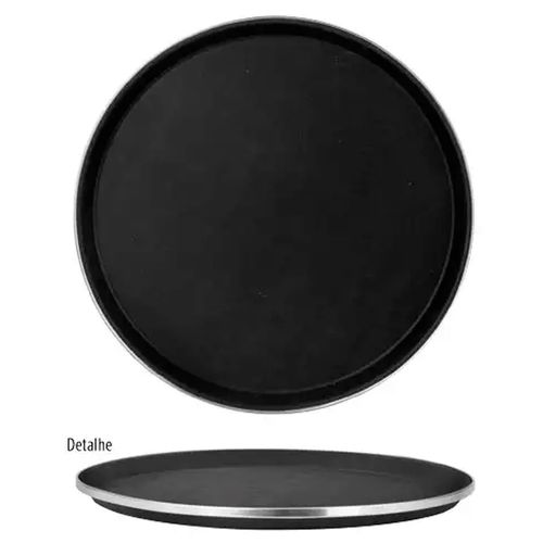 Bandeja antiderrapante de plástico com aço inox P 35cm UniHome