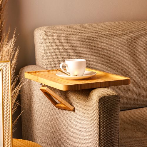Bandeja Dobrável P/ Sofá 33x23cm em Bambu Lyor