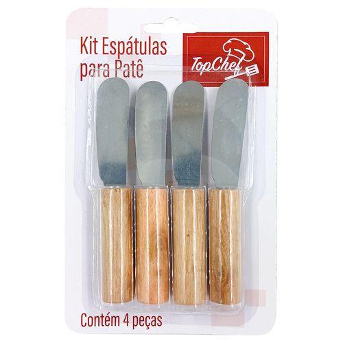 Kit Espátulas 4 Peças 11cm em Metal Top Rio
