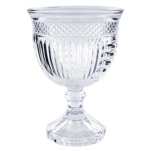 Potiche Decorativo C/ Pé 24,5x11,5cm Em Cristal Lyor