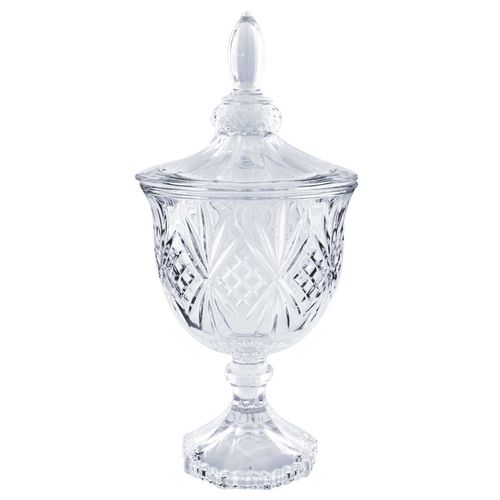 Potiche Decorativo C/ Pé 24,5x11,5cm Em Cristal Lyor