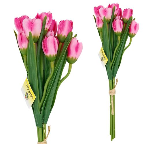Ramalhete De Tulipa Artificial 34cm em Plástico Bella Garden