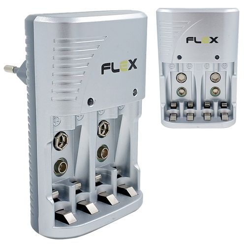 Carregador P/ Pilhas e Baterias Recarregáveis 9,5x6,5cm em Plástico X-Cell