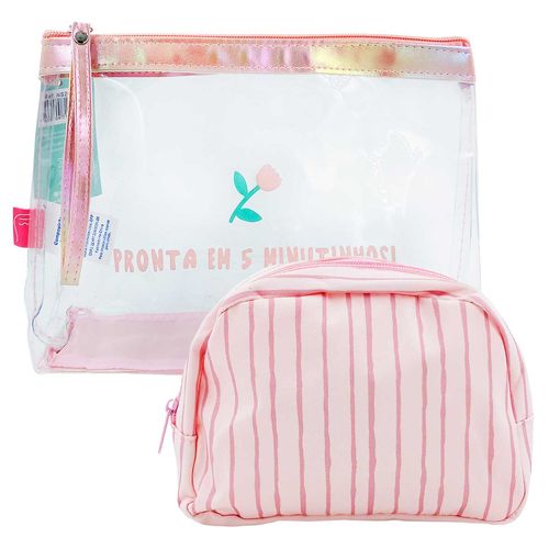 Kit Nécessaire C/ Alça 2 peças em PVC Qualis