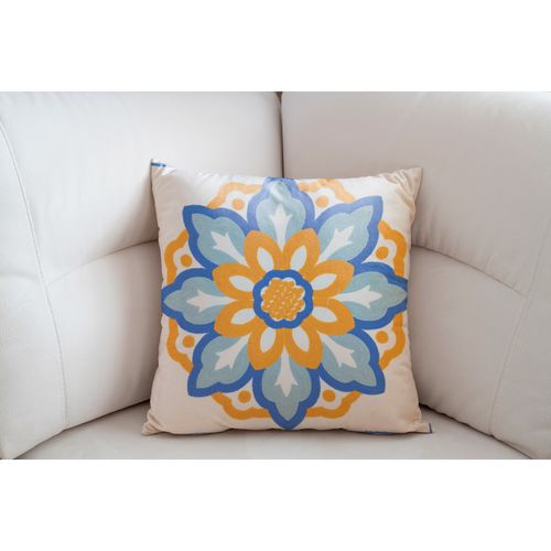 Capa P/ Almofada Flores 43x43cm em Poliéster Dcarte
