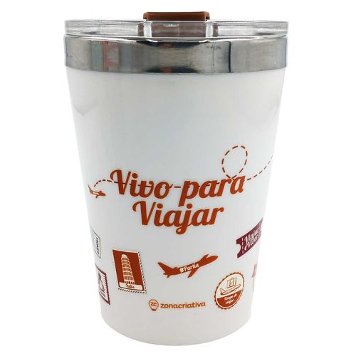 Copo Viagem 300ml em Aço Inox Zona Criativa