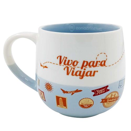 Caneca Maggie Vivo Para Viajar 400ml em Cerâmica Zona Criativa