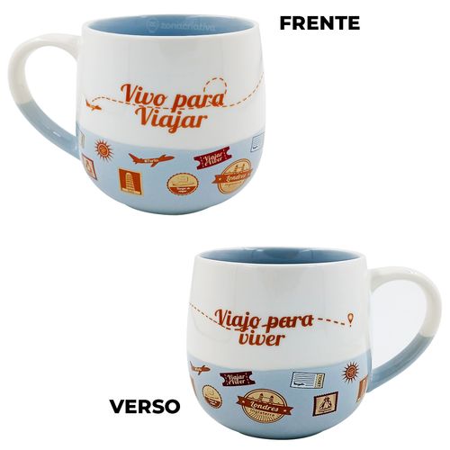 Caneca Maggie Vivo Para Viajar 400ml em Cerâmica Zona Criativa