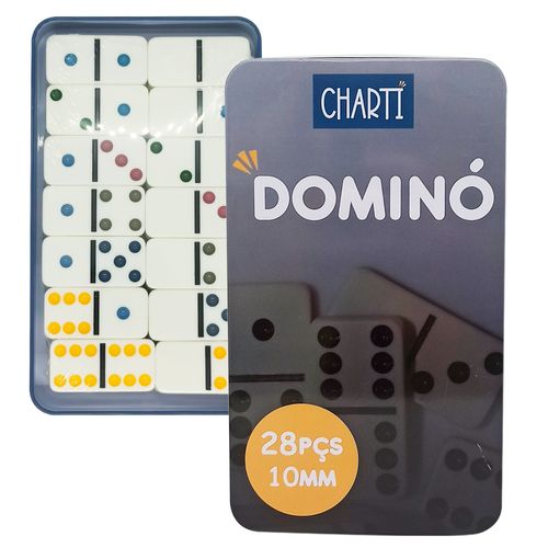 Jogo dominó de plástico 6 cores 28 peças Livon