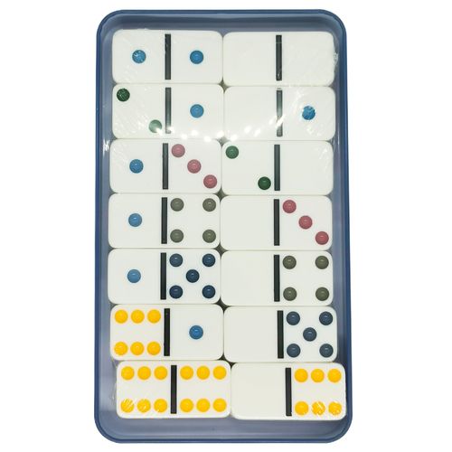 Jogo dominó de plástico 6 cores 28 peças Livon