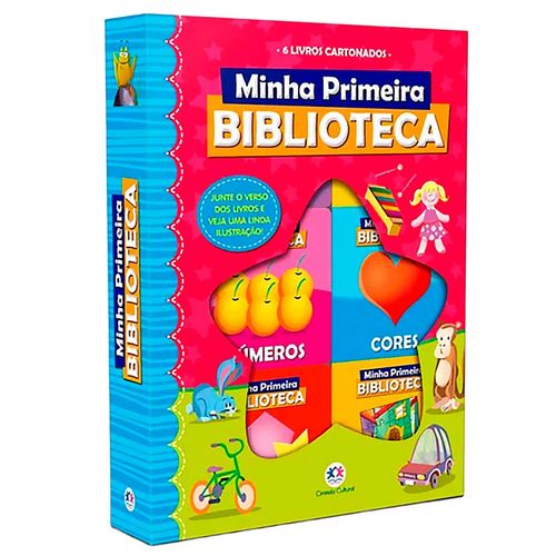 Livro Box Minha Primeira Biblioteca 6 Peças 23x17cm em Papel Magic Kids