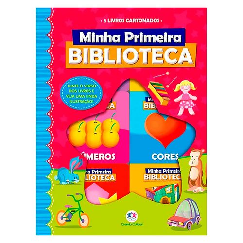 Livro Box Minha Primeira Biblioteca 6 Peças 23x17cm em Papel Magic Kids