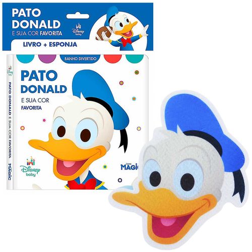 Livro de Banho C/ Esponja Pato Donald 14x14cm em Plástico Magic Kids
