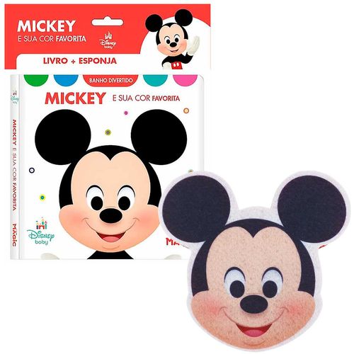 Livro de Banho C/ Esponja Mickey 14x14cm em Plástico Magic Kids