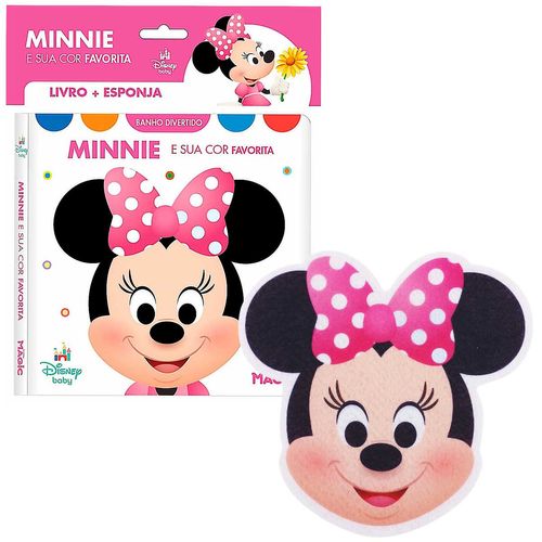 Livro de Banho C/ Esponja Minnie 14x14cm em Plástico Magic Kids