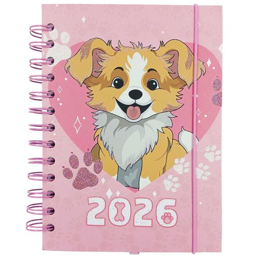 Agenda 2026 Cachorro 13,7x19cm em Papel Dcarte