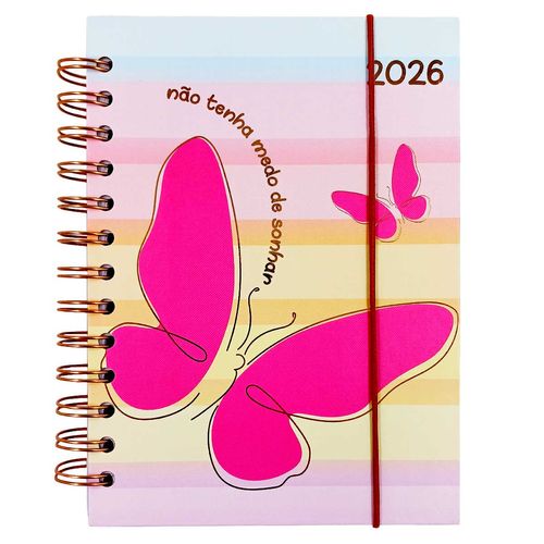 Agenda 2026 Borboleta 13,7x19cm em Papel Dcarte