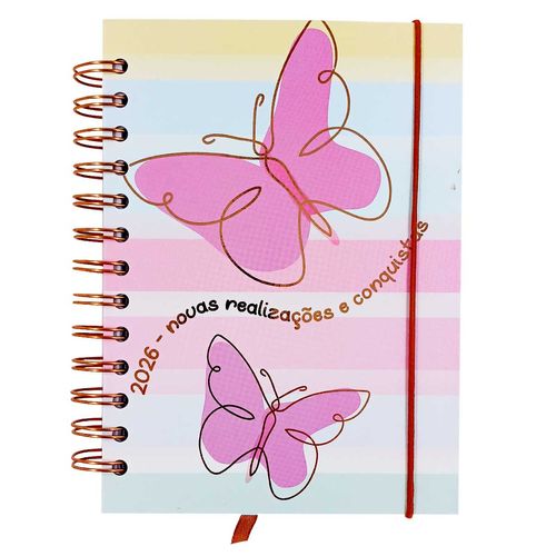 Agenda 2026 Borboleta 13,7x19cm em Papel Dcarte
