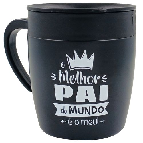 Caneca Pai C/ Tampa 400ml em Aço Inox Wincy