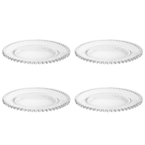 Jogo de Pratos Pearl 4 Peças 20cm em Cristal Wolff