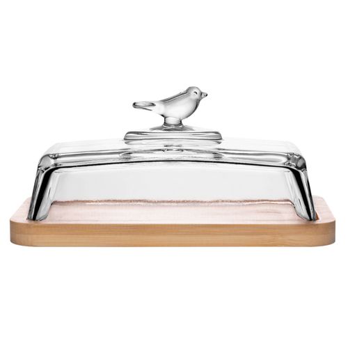 Manteigueira Bird 17x11cm em Bambu Wolff