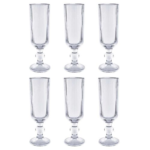 Jogo de Taças Lírio Clear Gold 6 Peças 150ml em Vidro Wincy