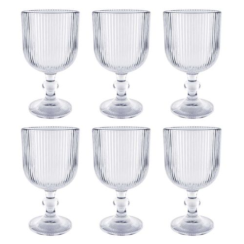 Jogo de Taças Fresia Clear Gold 6 Peças 350ml em Vidro Wincy