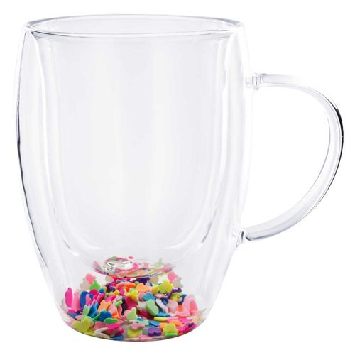Caneca Confete 350ml em Vidro Lila Cosméticos