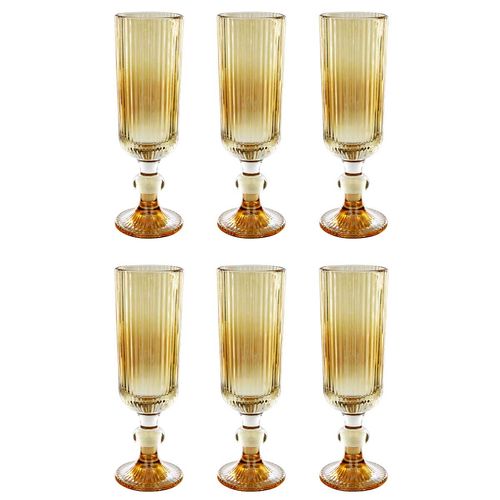 Jogo de Taças Lírio Gold 6 Peças 150ml em Vidro Wincy