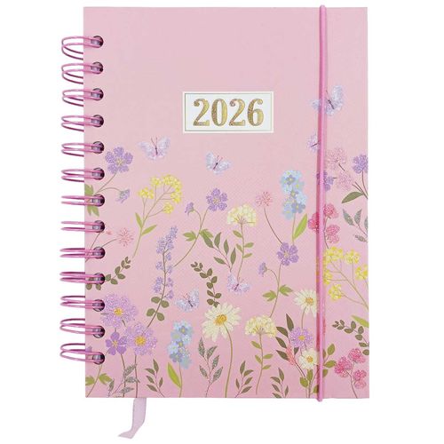 Agenda 2026 Borboleta e Flores 13,7x19cm em Papel Dcarte