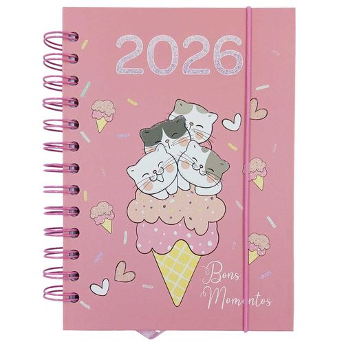 Agenda 2026 Gatinho 13,7x19cm em Papel Dcarte