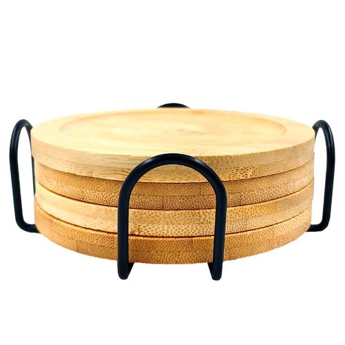 Jogo de Porta Copos 4 Peças 11cm em Bambu Clink