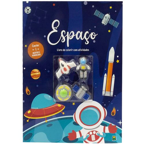 Livro Aventuras C/ Borrachas Espaço 28cm em Papel Todo Livro