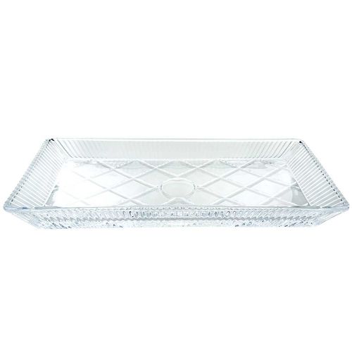 Travessa Retangular Santorini 28x13,5cm em Vidro Kehome