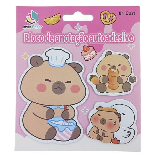 Bloco de Anotação Capivara Autoadesivo 12x14cm em Papel Interponte