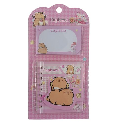 Jogo de Bloco de Anotação Capivara 2 Peças 7,5cm em Papel Interponte